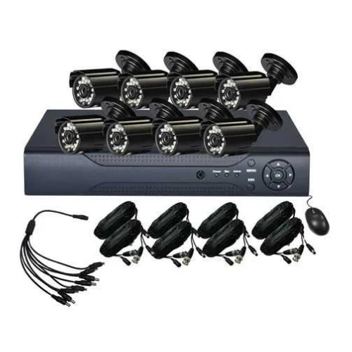 8CH D1 Recording Security DVR with 8PCS 700TVL 24IR Outdoor Day Night Colour Bullet Cameras